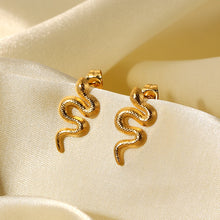 Load image into Gallery viewer, 18K Gold Plated Stainless Steel Snake Stud Earrings For Women
