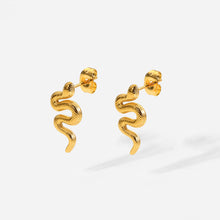 Load image into Gallery viewer, 18K Gold Plated Stainless Steel Snake Stud Earrings For Women
