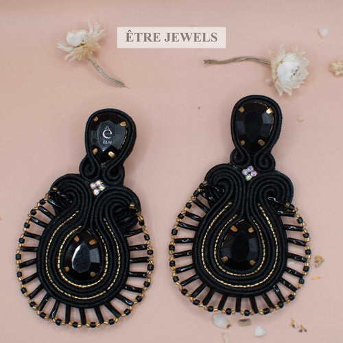 Angelina Lightweight Earrings handmade - soutache jewelry - Etre Jewels