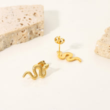 Load image into Gallery viewer, 18K Gold Plated Stainless Steel Snake Stud Earrings For Women
