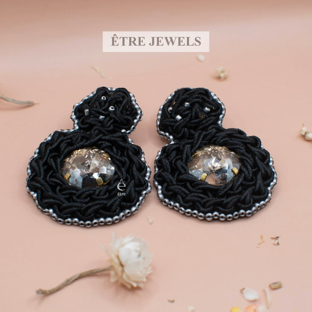 Olivia Earrings handmade - soutache jewelry - Etre Jewels