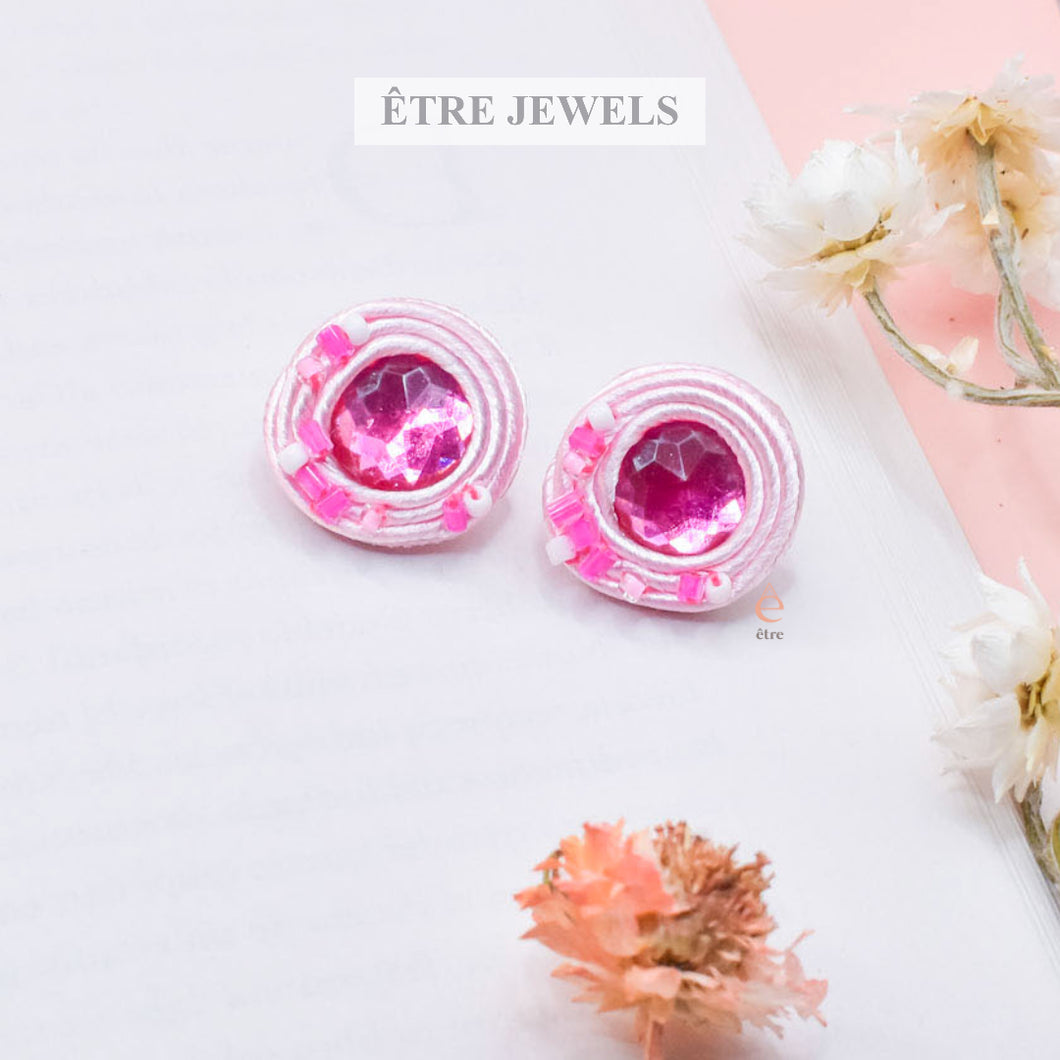 Primrose Flower Lightweight Earrings handmade - soutache jewelry