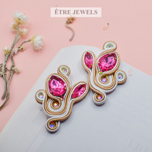 Load image into Gallery viewer, Tulip Flower Earring Lightweight handmade - soutache jewelry
